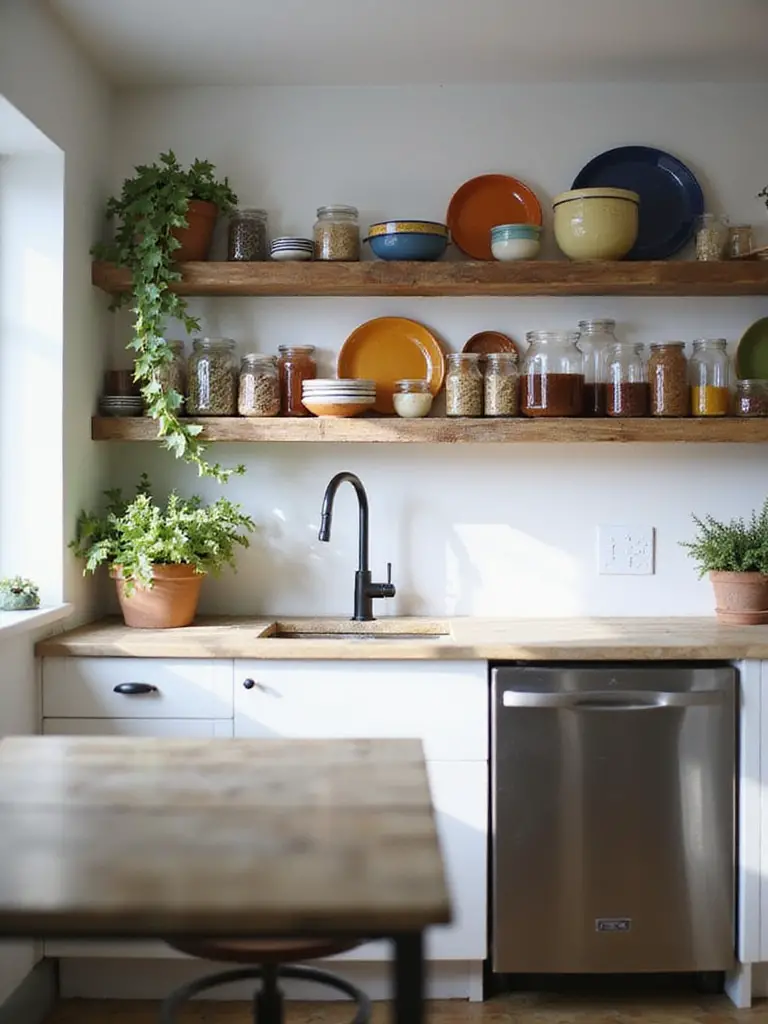 open shelving for organization