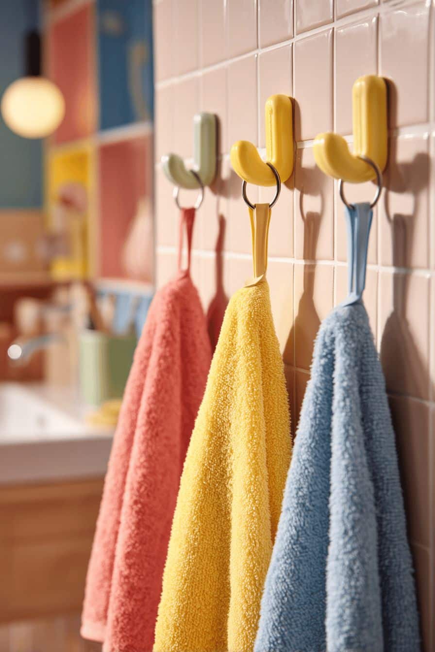 Install Lower Hooks for Kid-Friendly Towel Access
