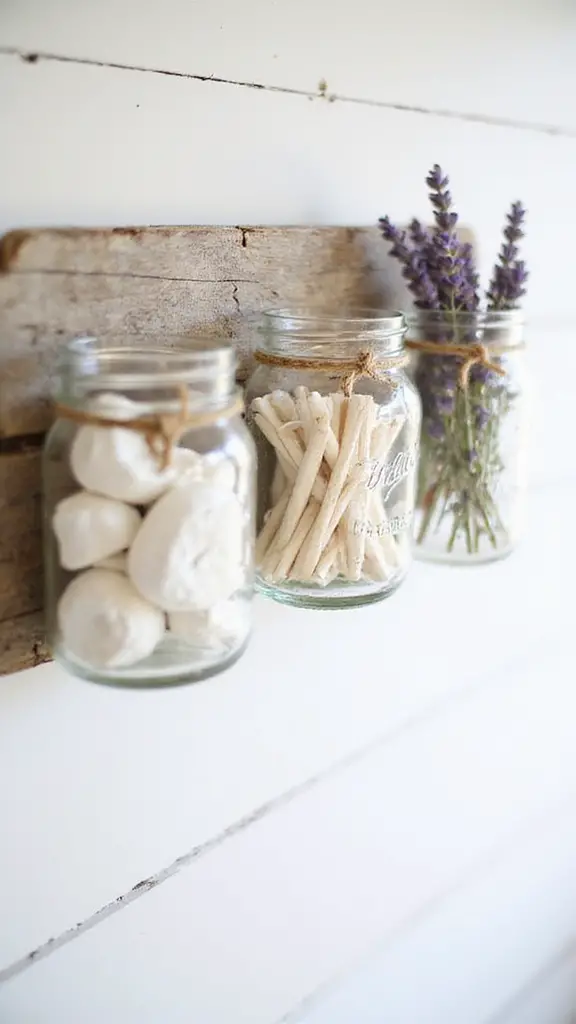 rustic mason jar organizer