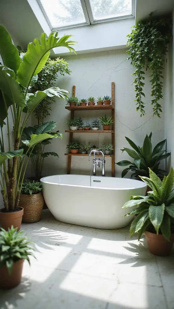 enhance bathroom with greenery