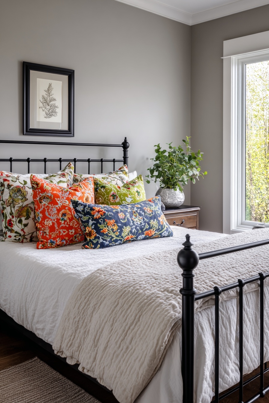 Contrast with Colorful Pillows