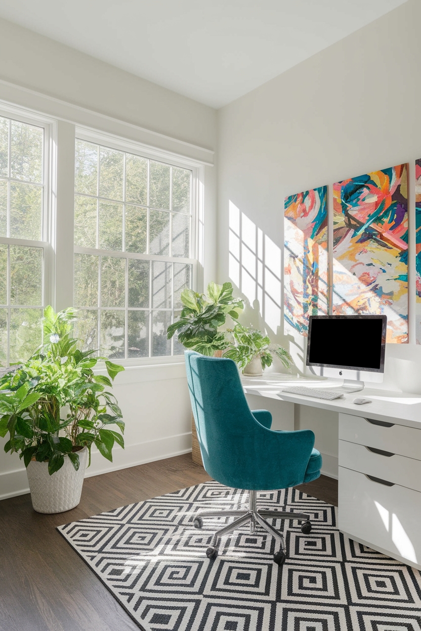 lively and colorful workspace
