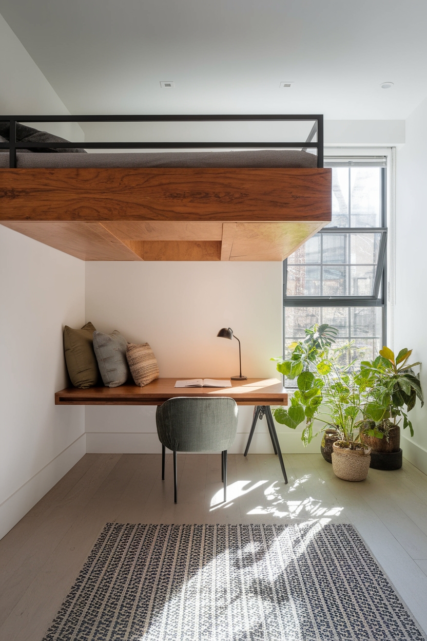 maximize space with loft bed