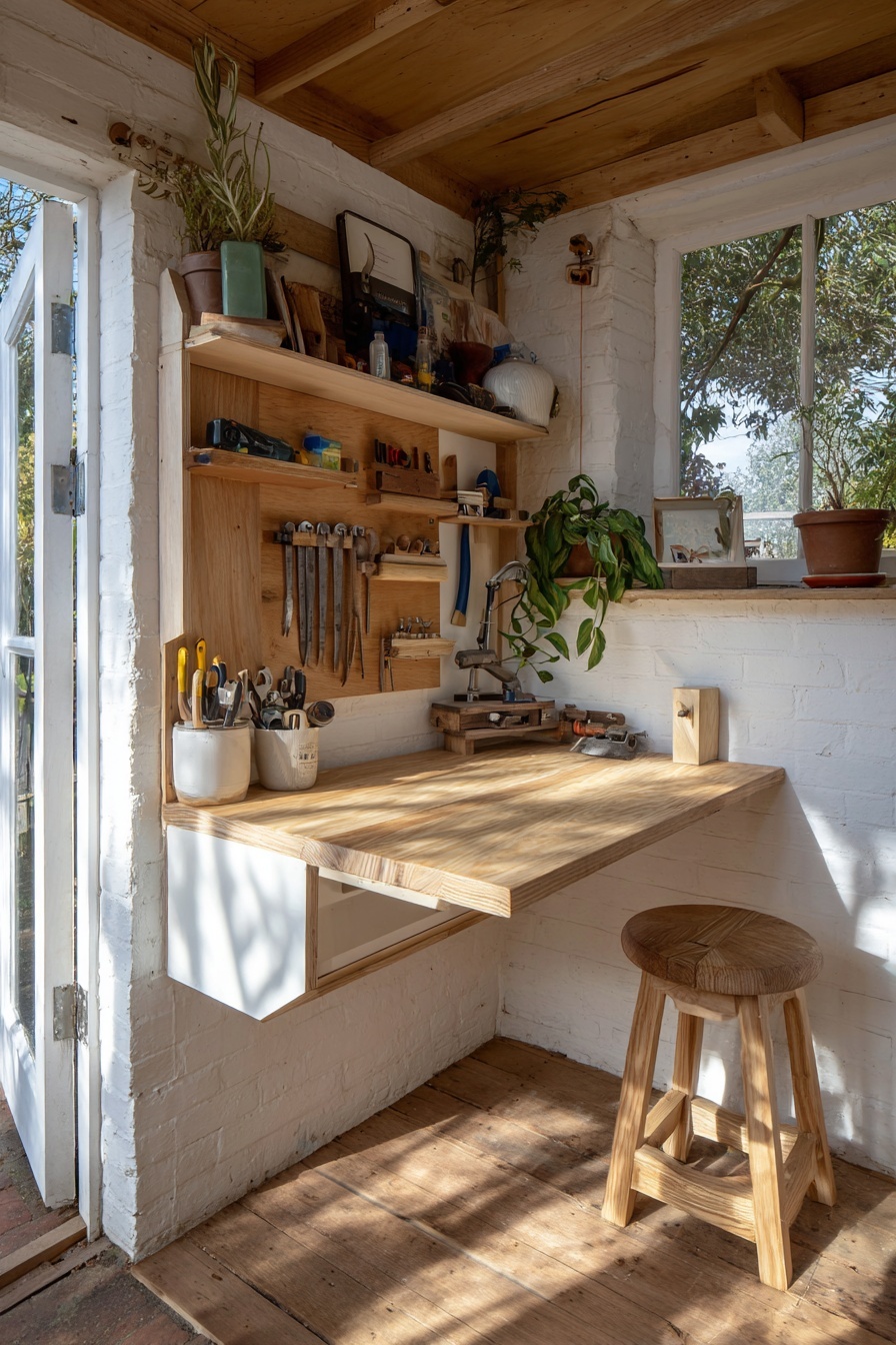 Create a Fold-Down Workbench