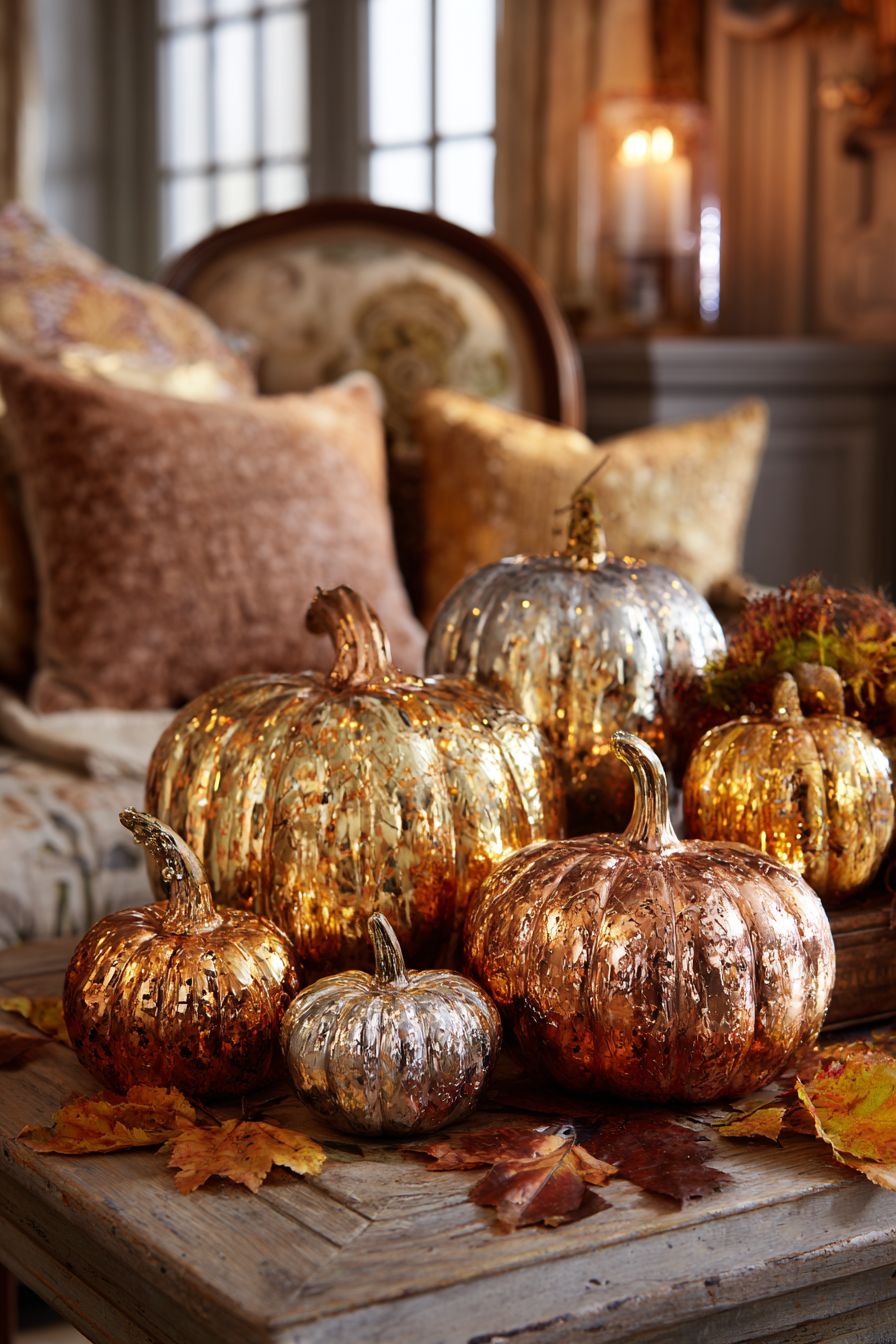Paint Metallic Pumpkins for Elegance