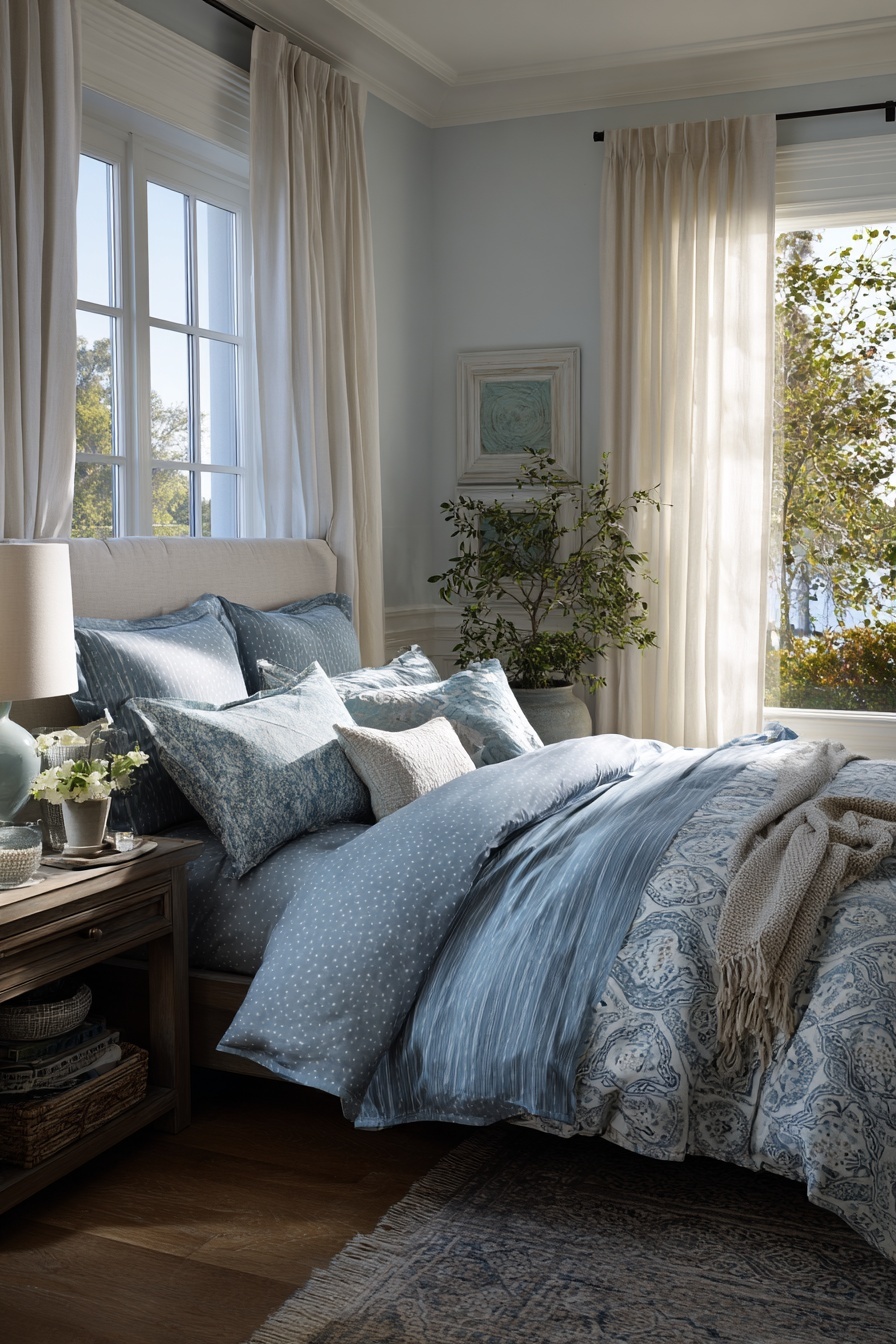 Layer French Blue Linens