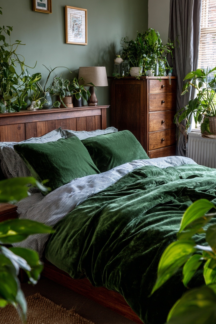 Incorporate Green Velvet Bedding