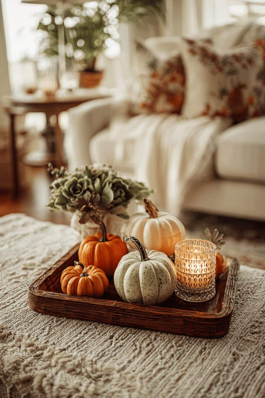 Arrange Pumpkins on the Coffee Table