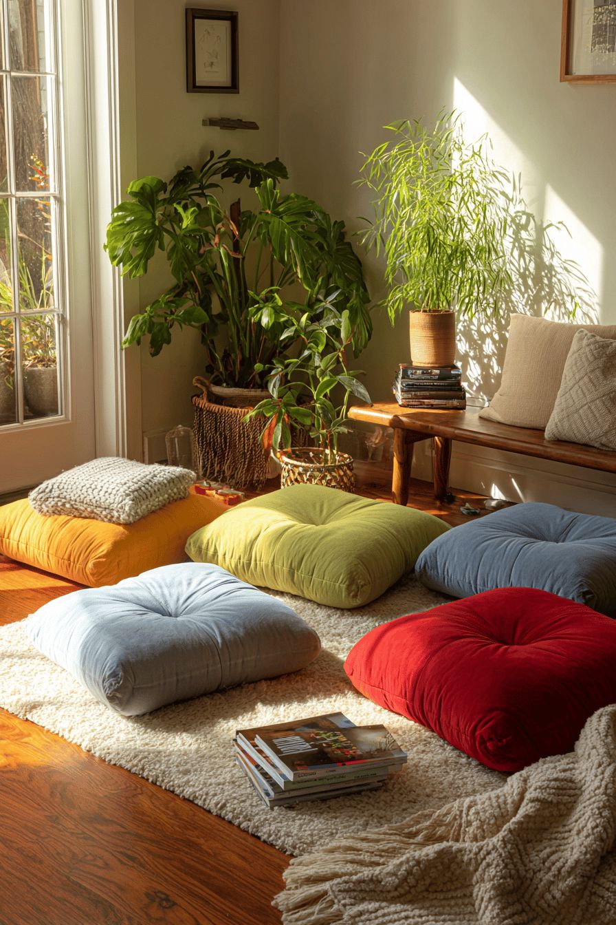 Incorporate Floor Cushions for Extra Comfort