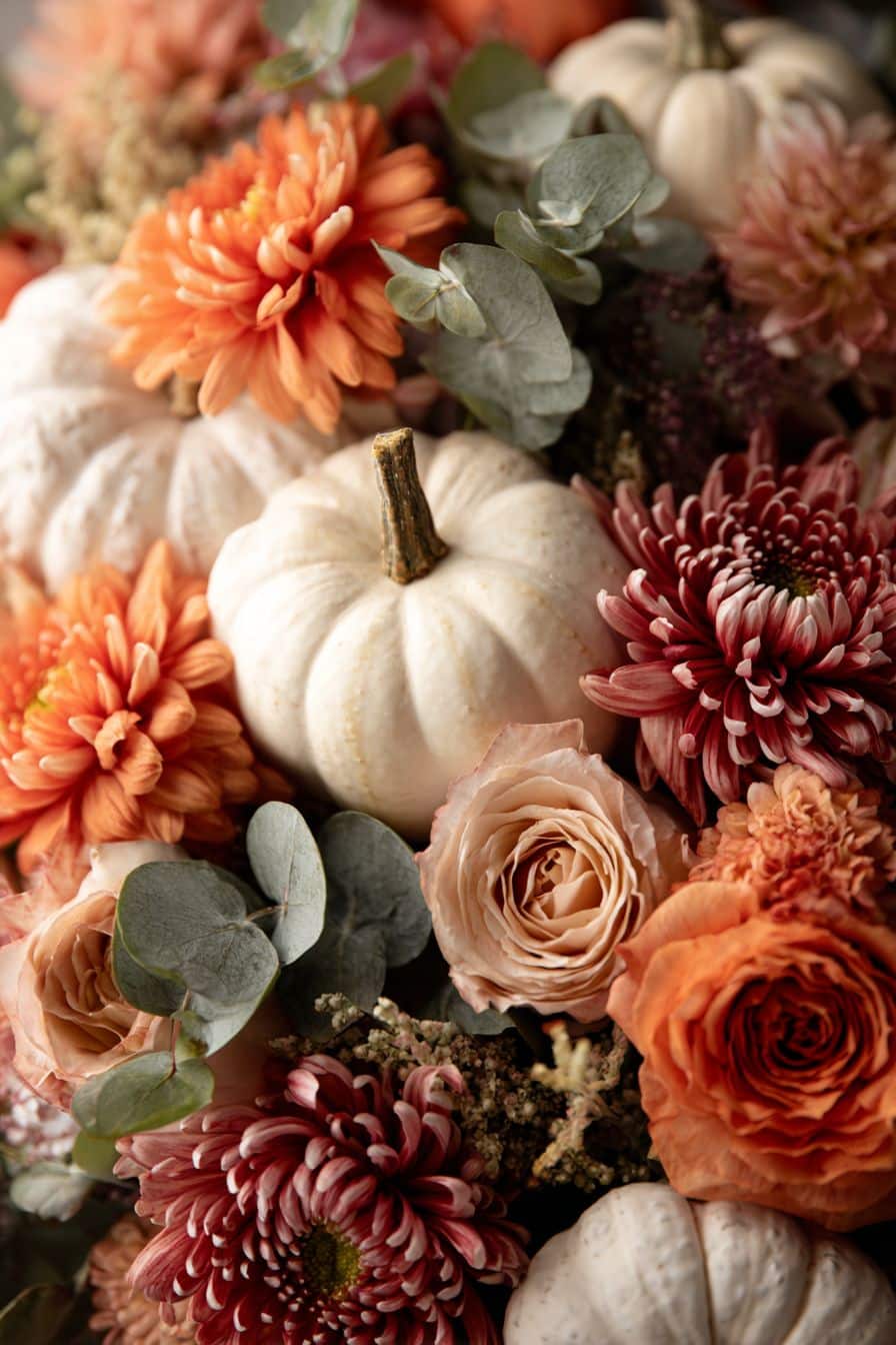 Incorporate Mini Pumpkins into Floral Arrangements