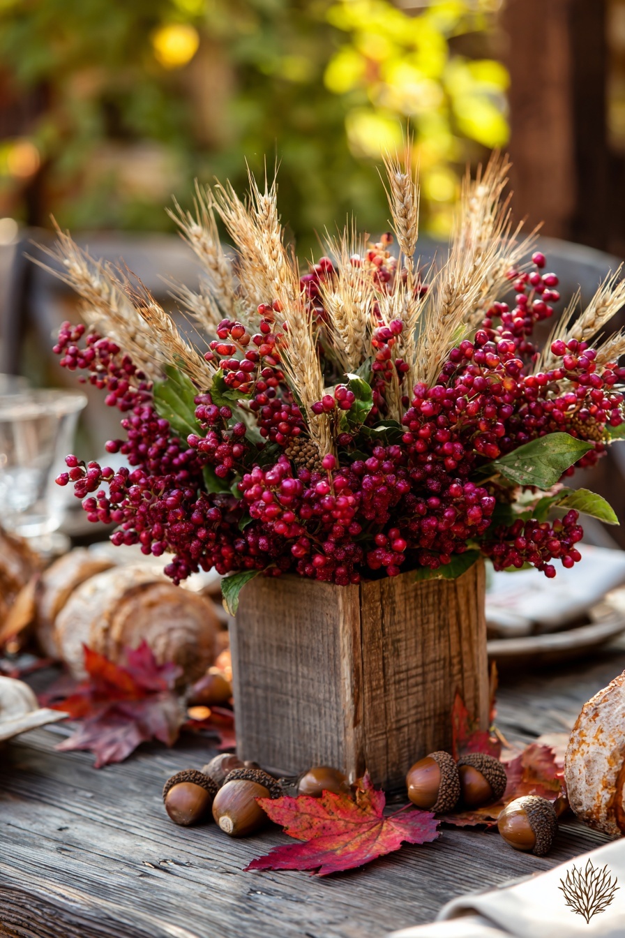 Organize Wheat and Berry Arrangements