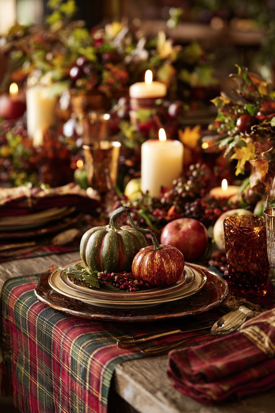 Use Plaid Table Runners for Cozy Look