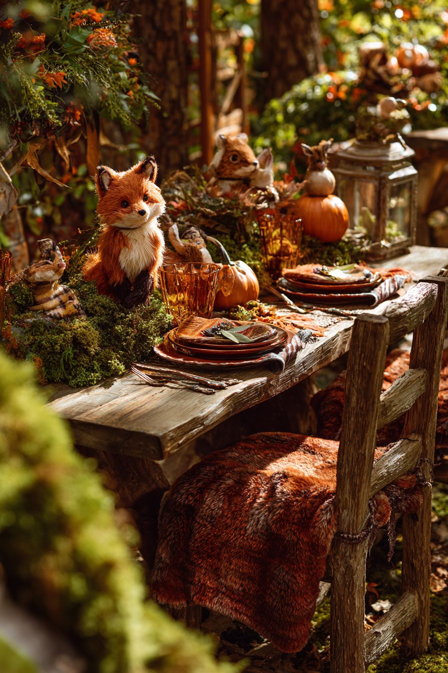 Woodland Creatures Theme with Foxes and Owls