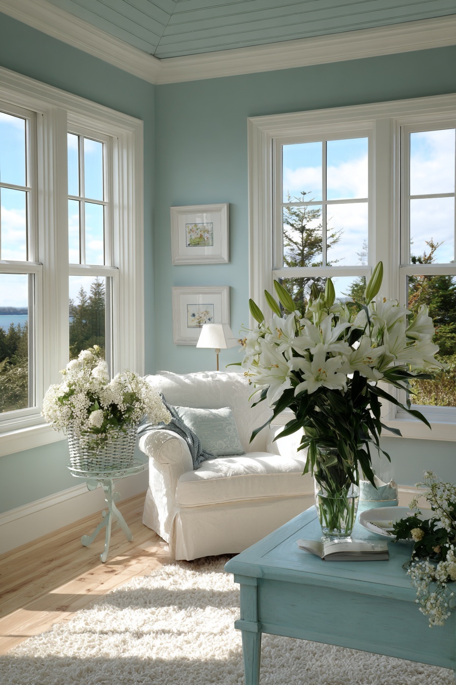 Create Tranquility Using Sky Blue and White