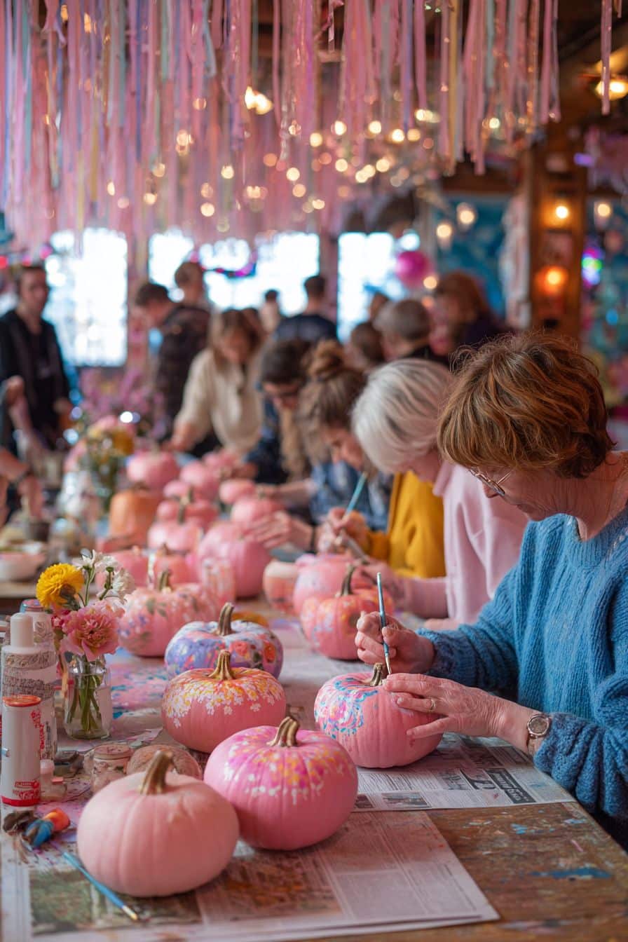 Host a Pink Pumpkin Painting Station