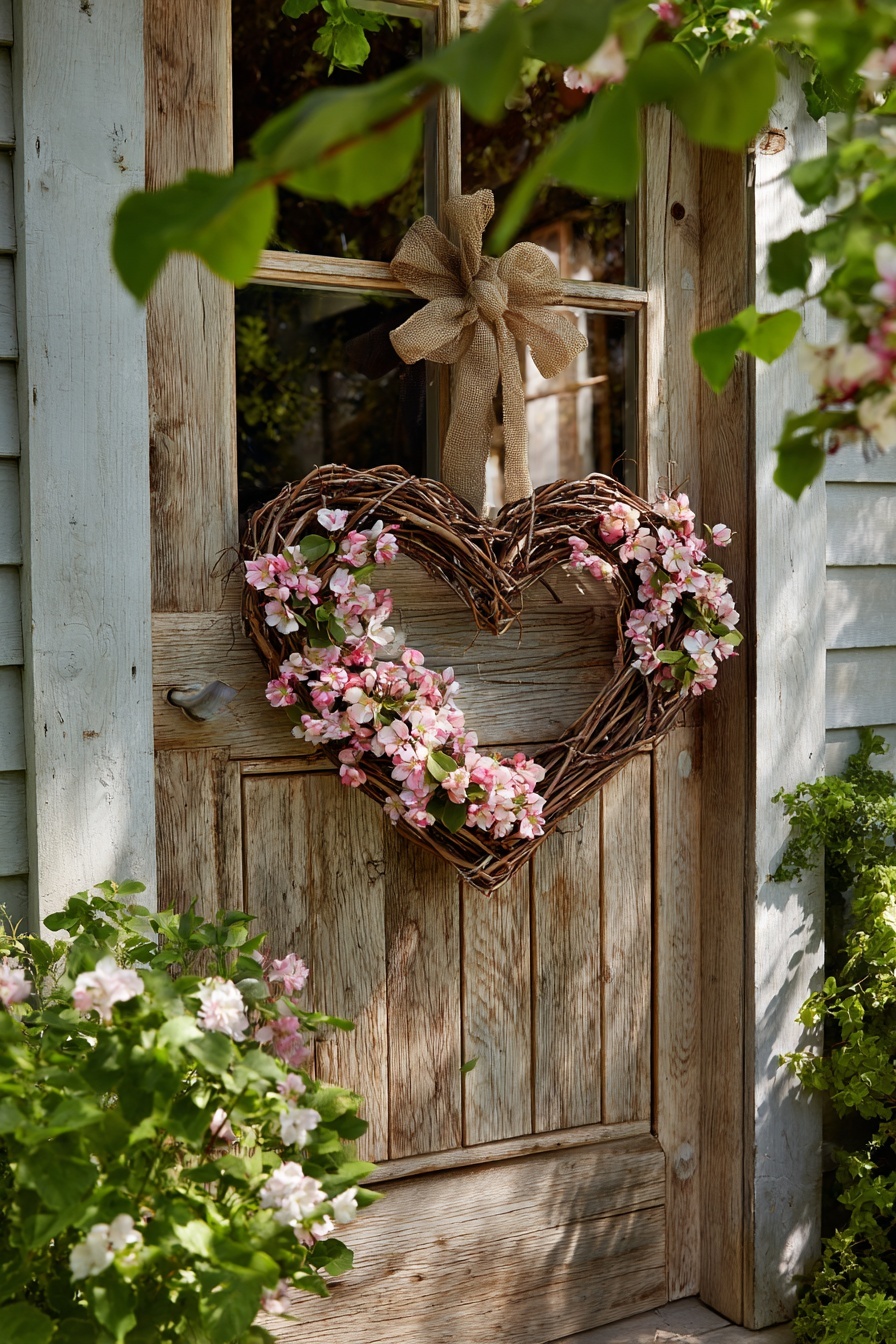 Design Heart-shaped Wreath for Front Door