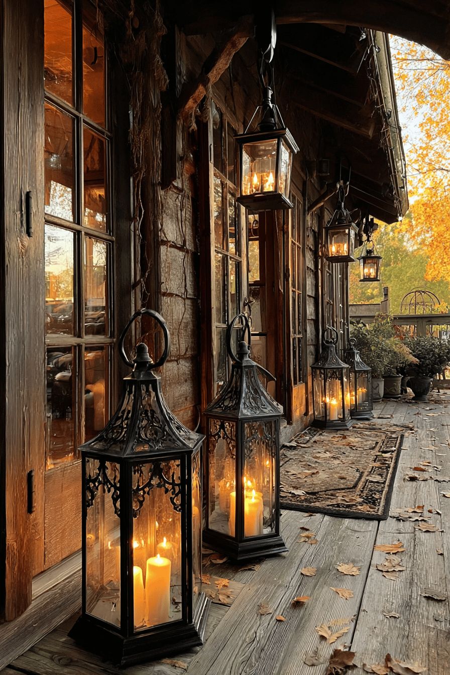 Hang Lanterns with LED Candles on Your Porch