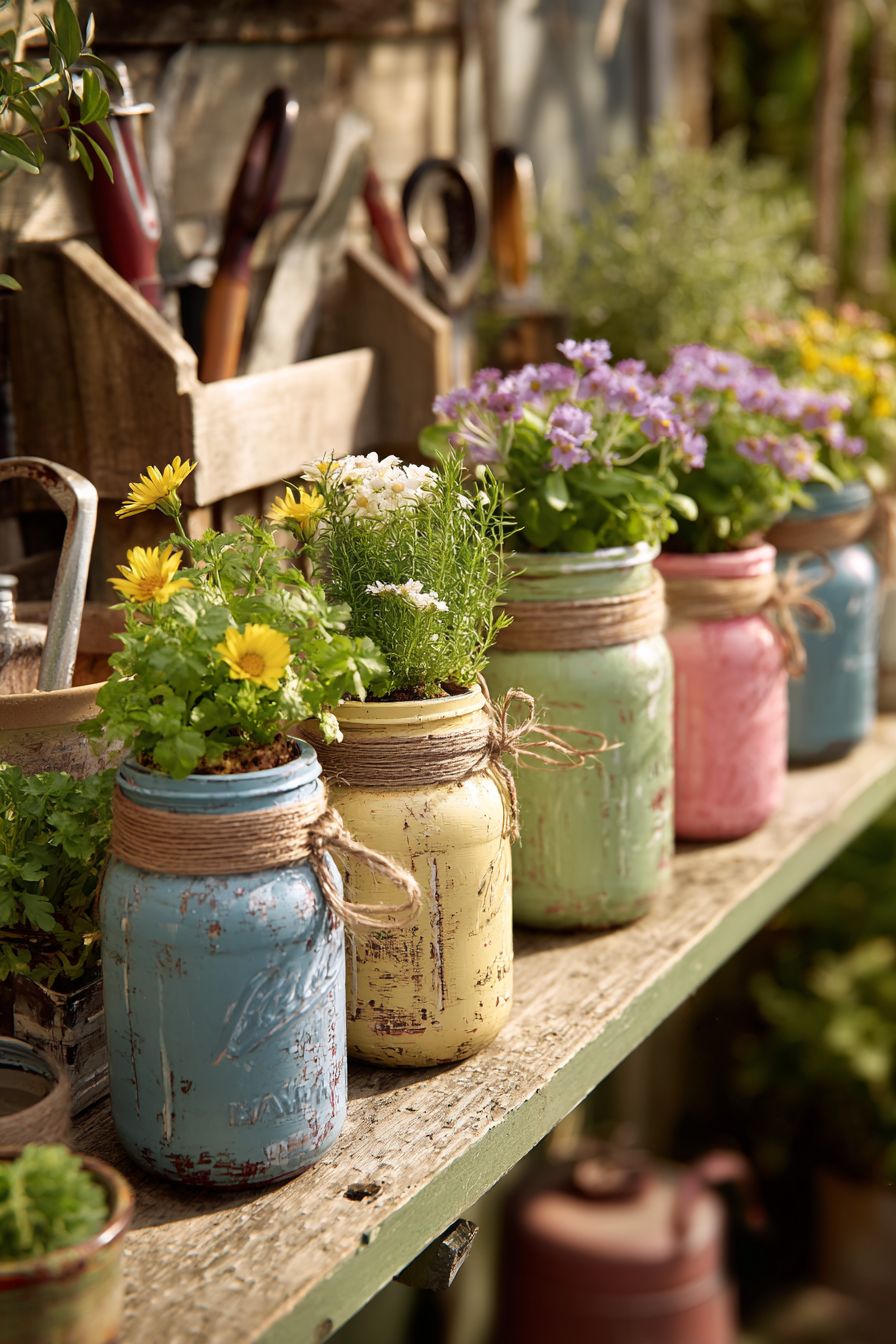 Create Rustic Planters Using Mason Jars