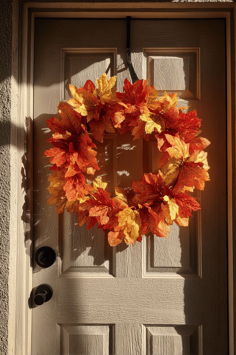 Hang Autumn Leaf Wreaths on Your Front Door