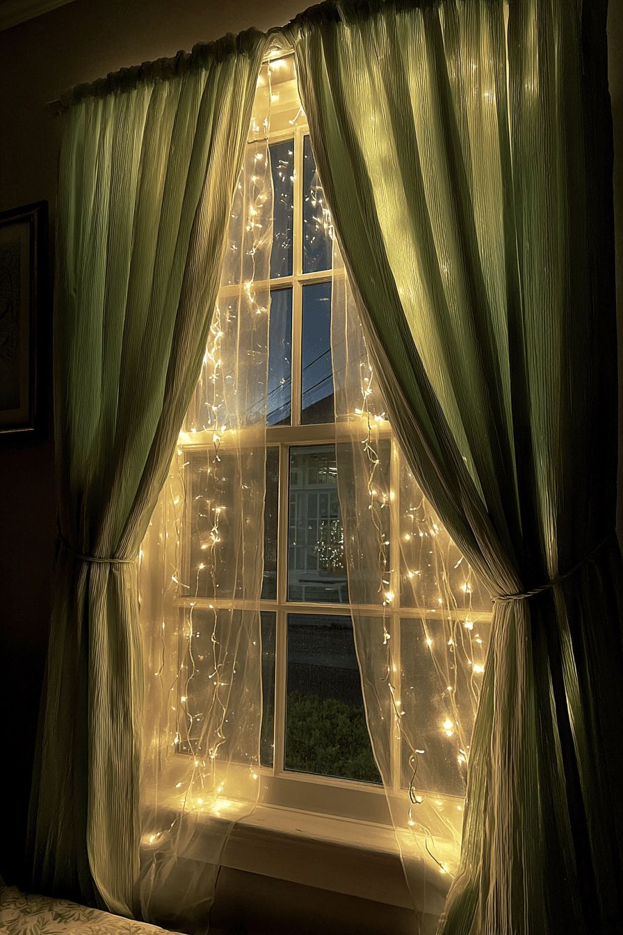 Use String Lights to Frame the Window