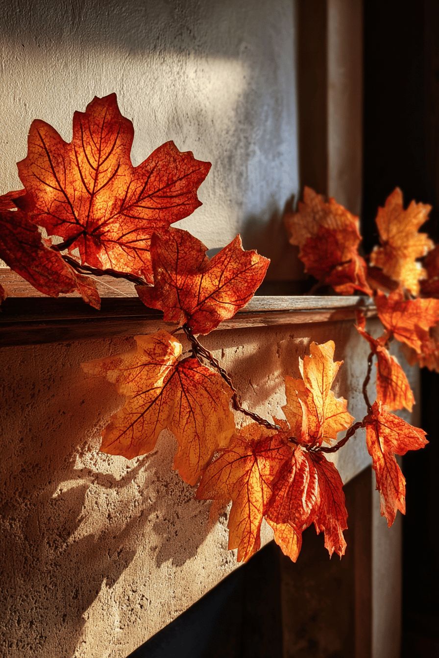 Create a Rustic Leaf Garland for Your Fireplace