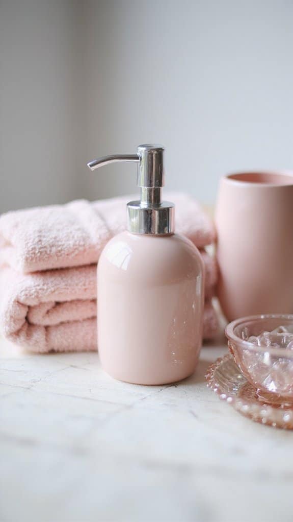 elegant pink soap dispensers