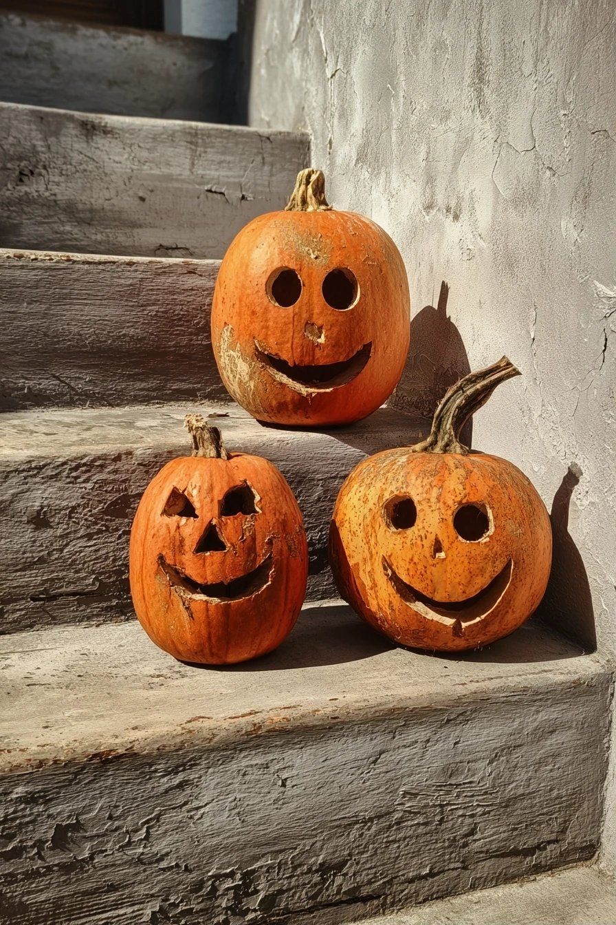Place Pumpkin Lanterns Along the Porch Steps