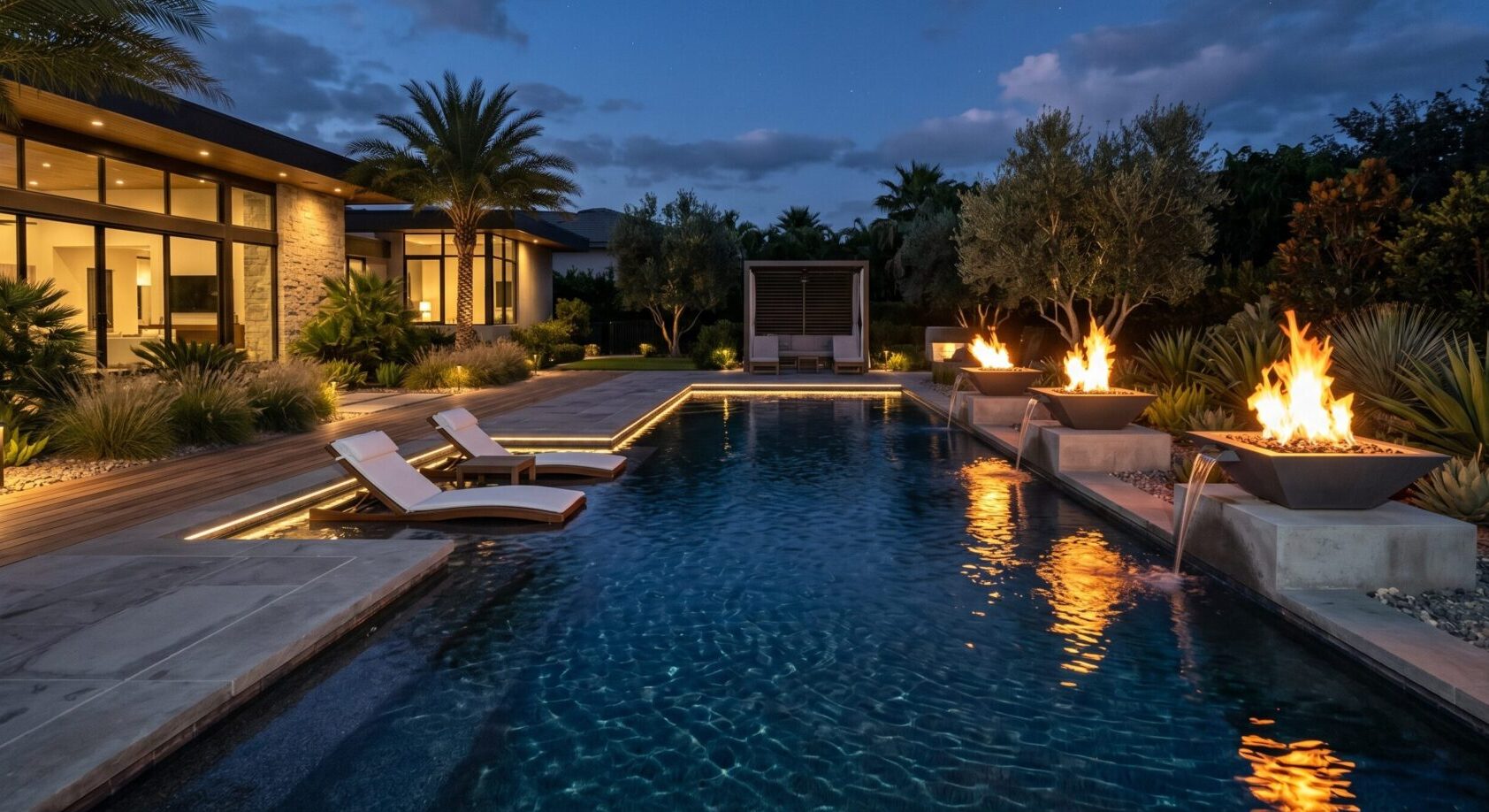 Rectangle Pool With Tanning Ledge