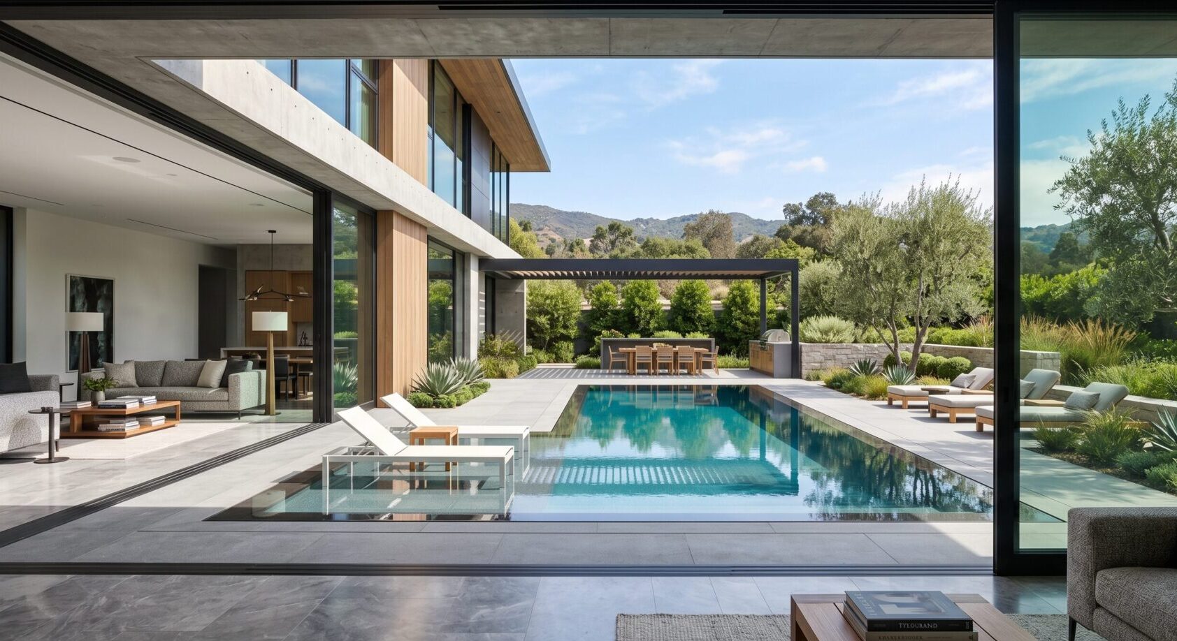 Rectangle Pool With Tanning Ledge