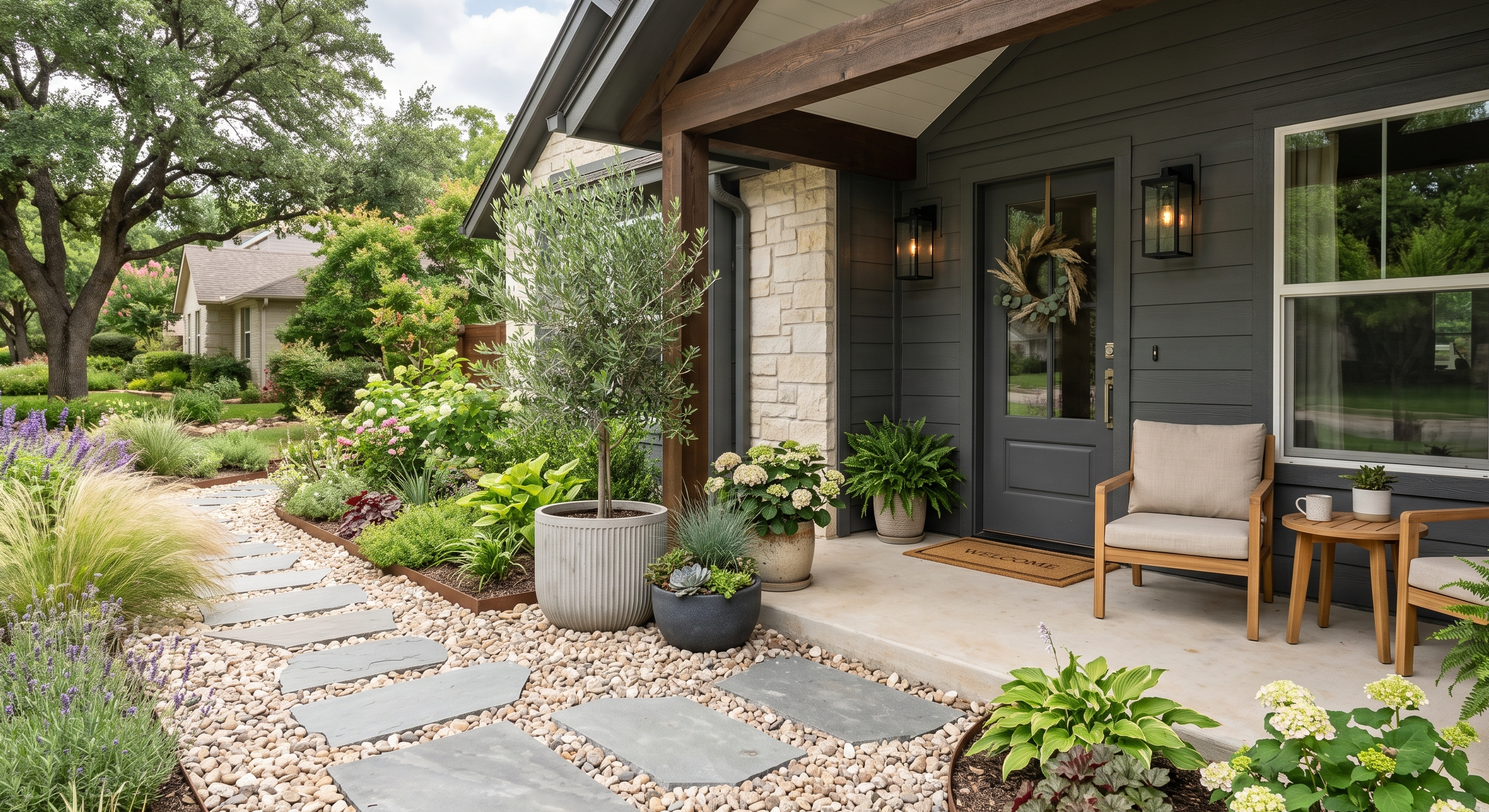 Small Front Yard Landscaping Around Porch