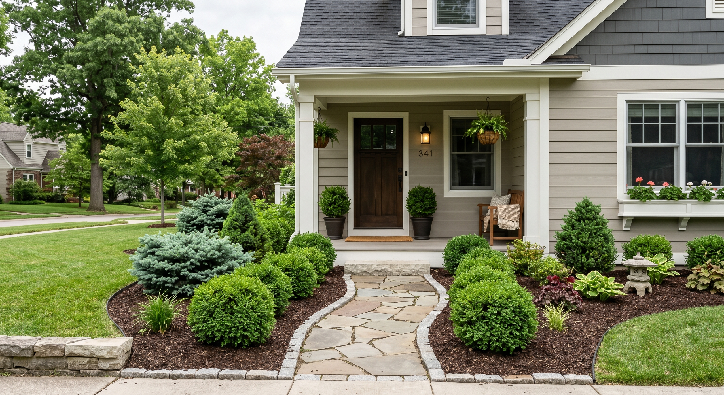 Small Front Yard Landscaping Around Porch