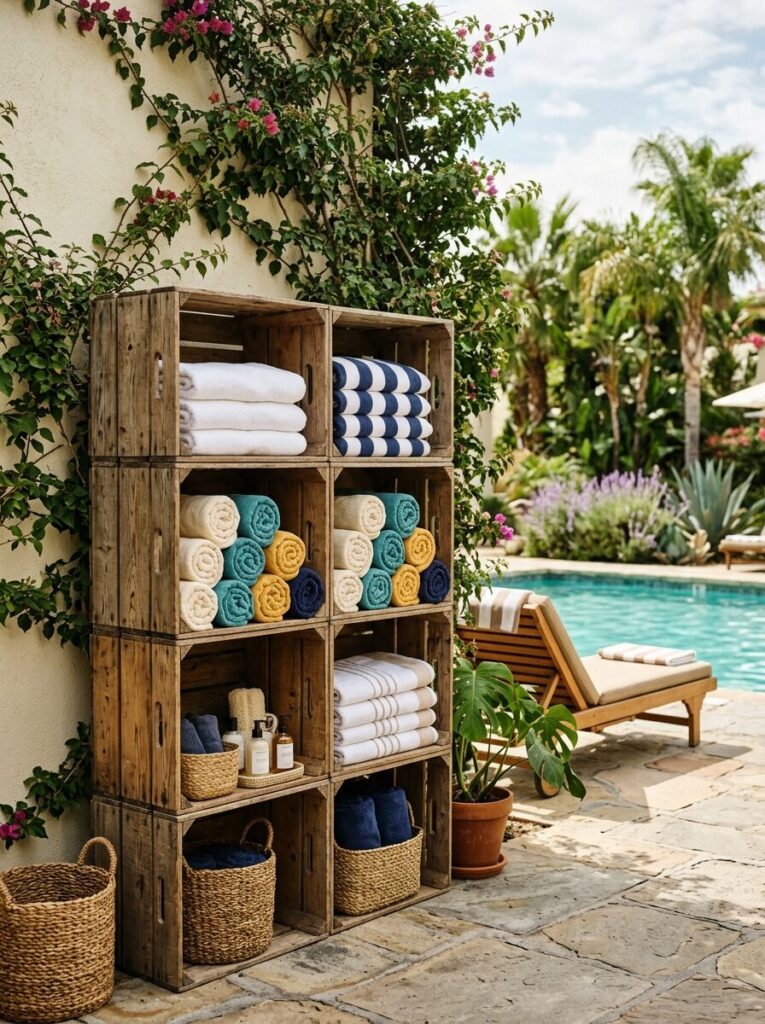 Pool Towel Storage Ideas