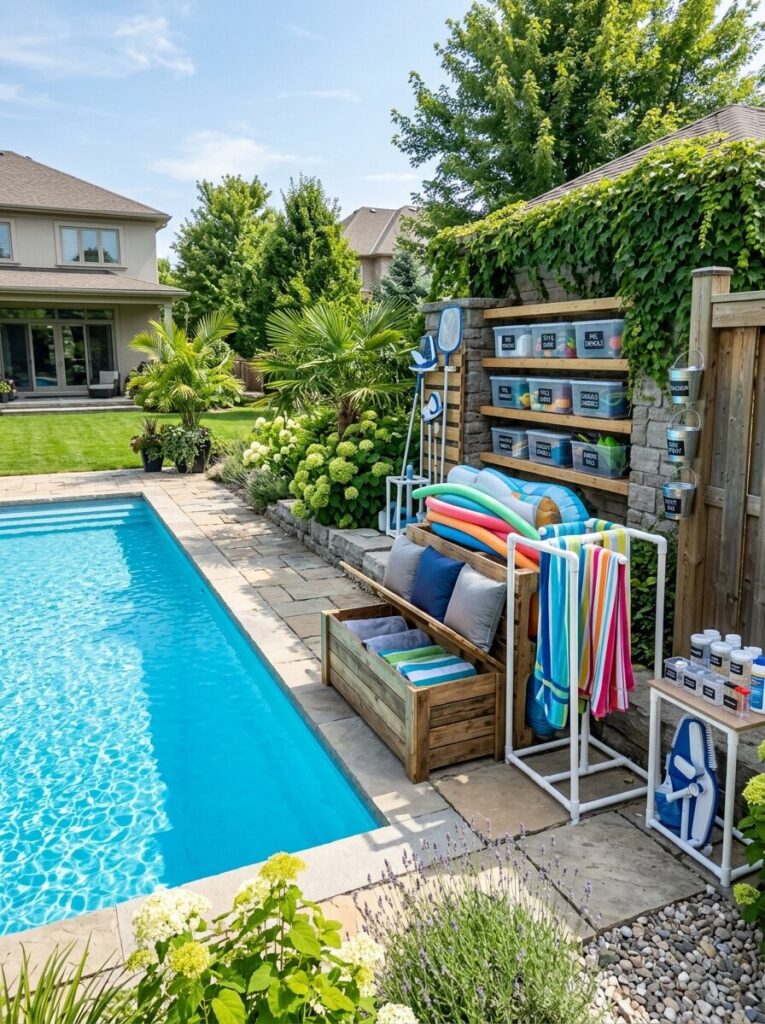 DIY Pool Storage Ideas