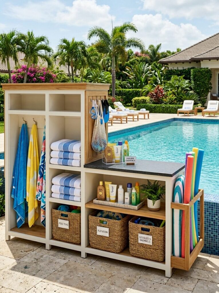 Pool Towel Storage Ideas