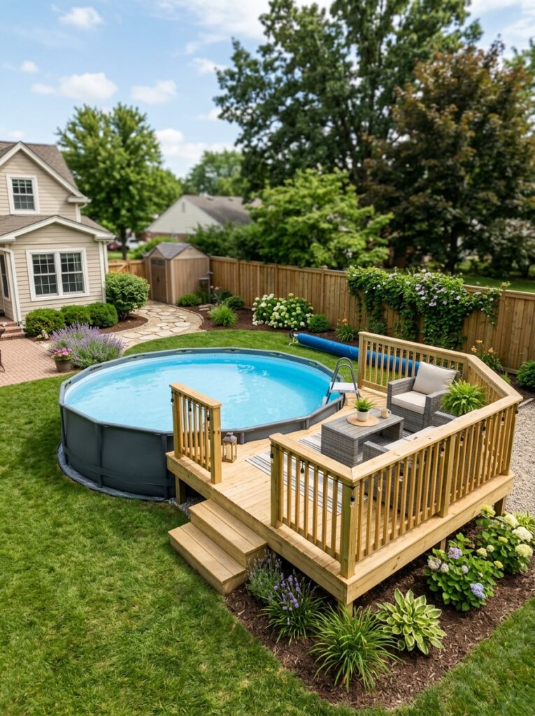 Above-Ground Pool Deck Ideas