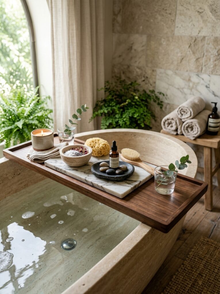 Wooden Bathtub Tray Ideas