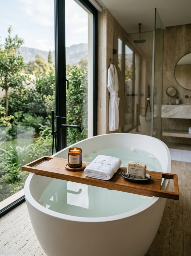 Wooden Bathtub Tray Ideas