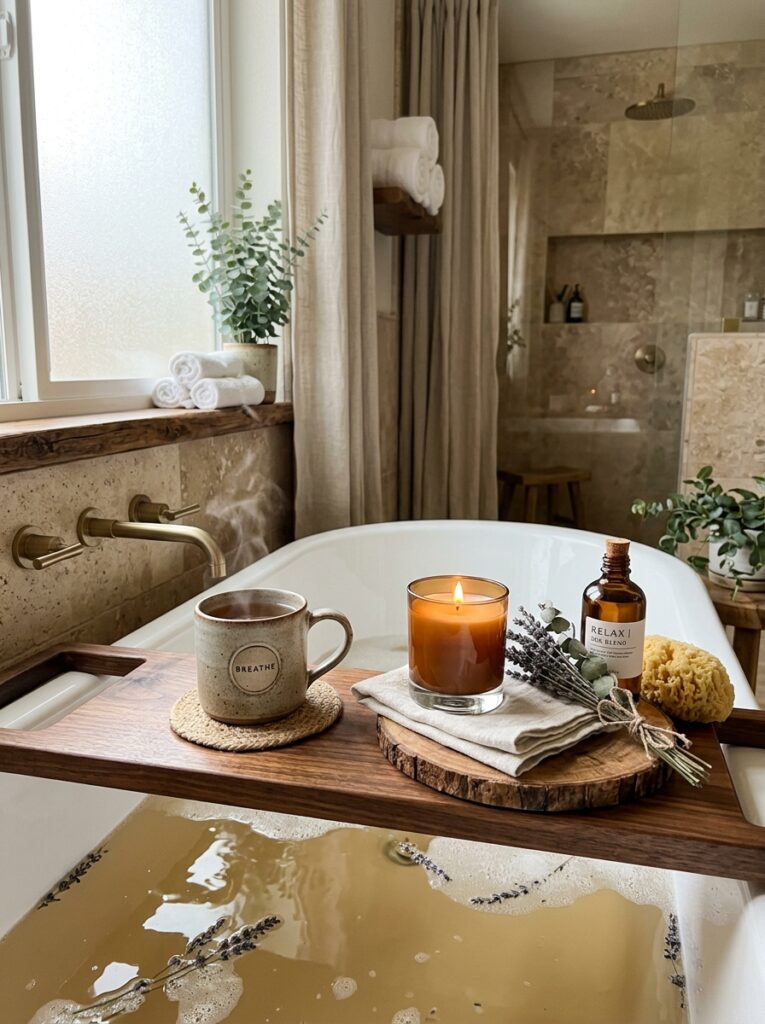 Wooden Bathtub Tray Ideas