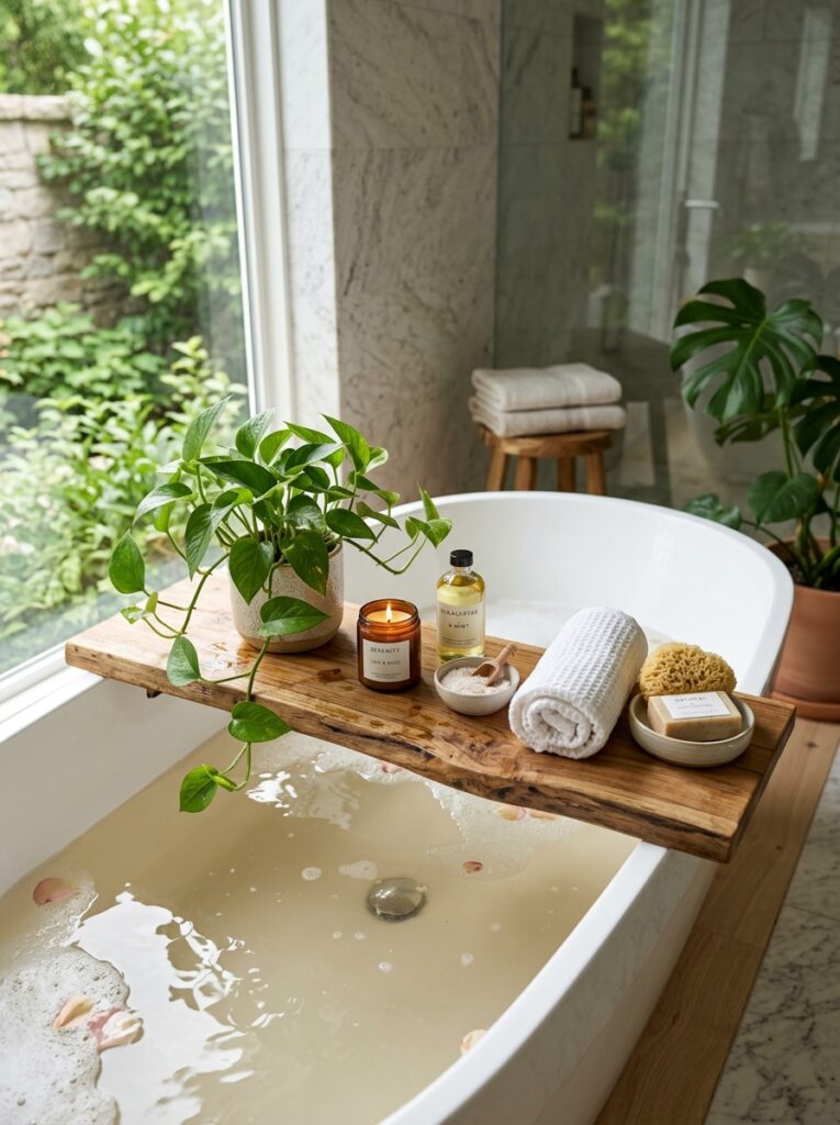 Wooden Bathtub Tray Ideas