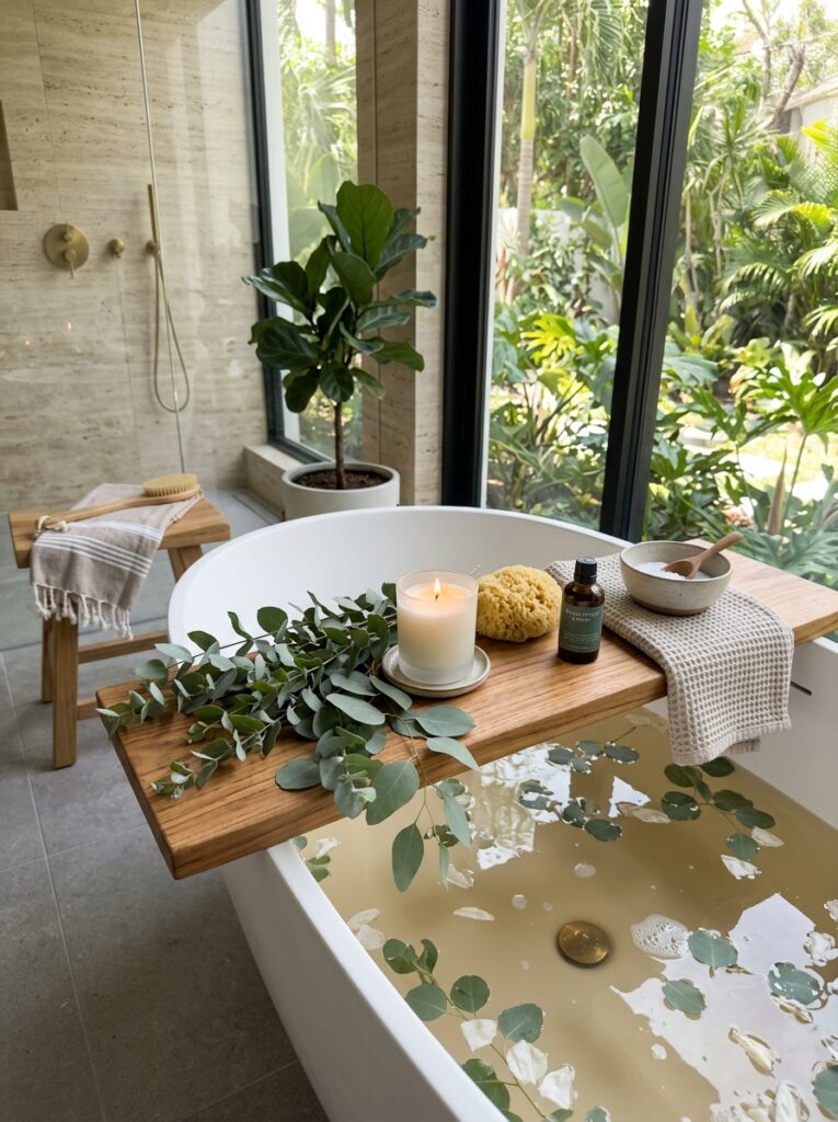 Wooden Bathtub Tray Ideas