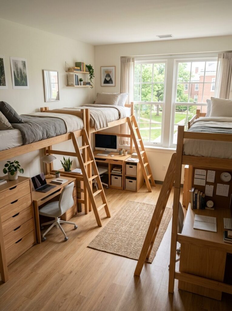 Triple Dorm Room Ideas
