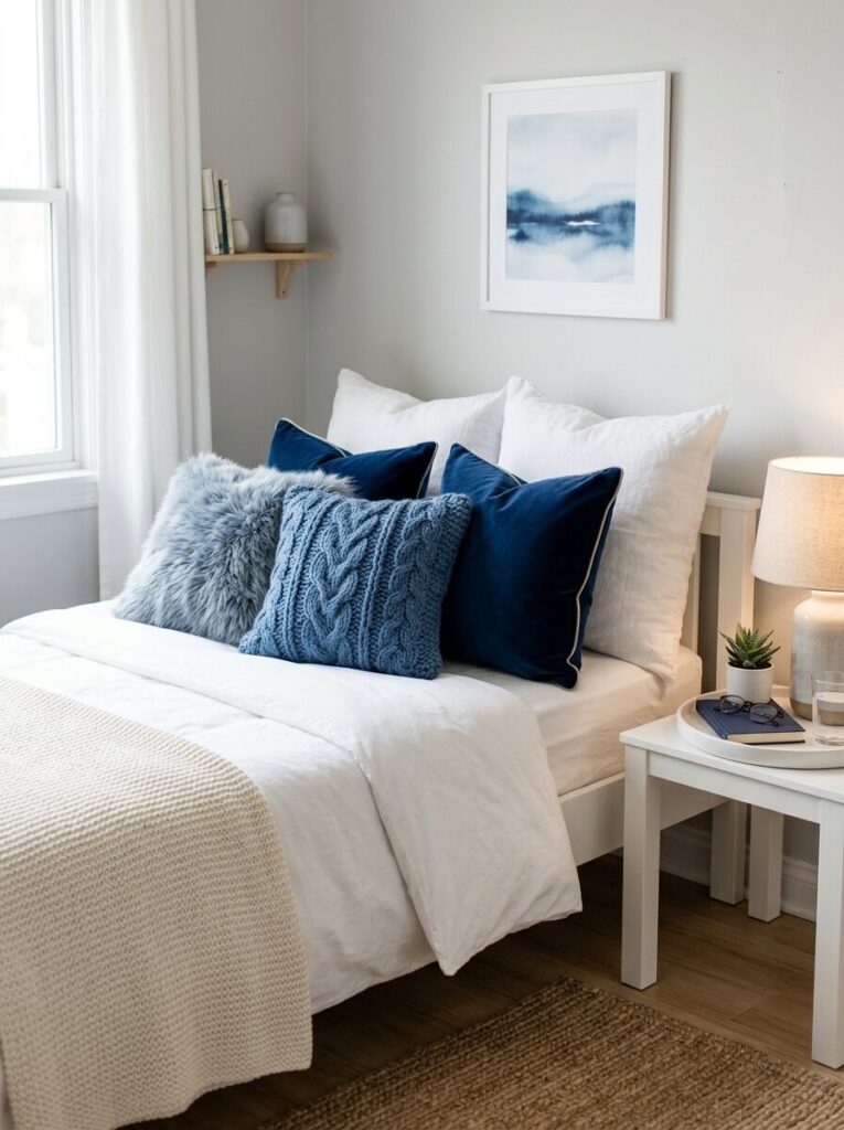 Blue and White Dorm Room Ideas