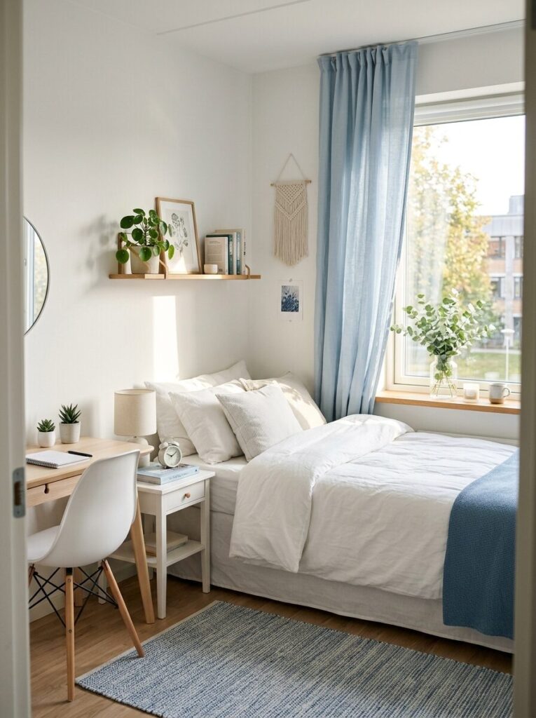 Blue and White Dorm Room Ideas