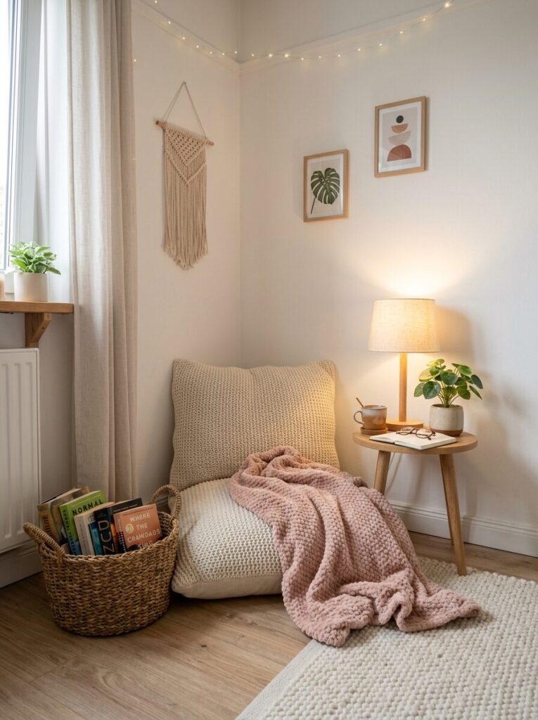 Pink and Green Dorm Room
