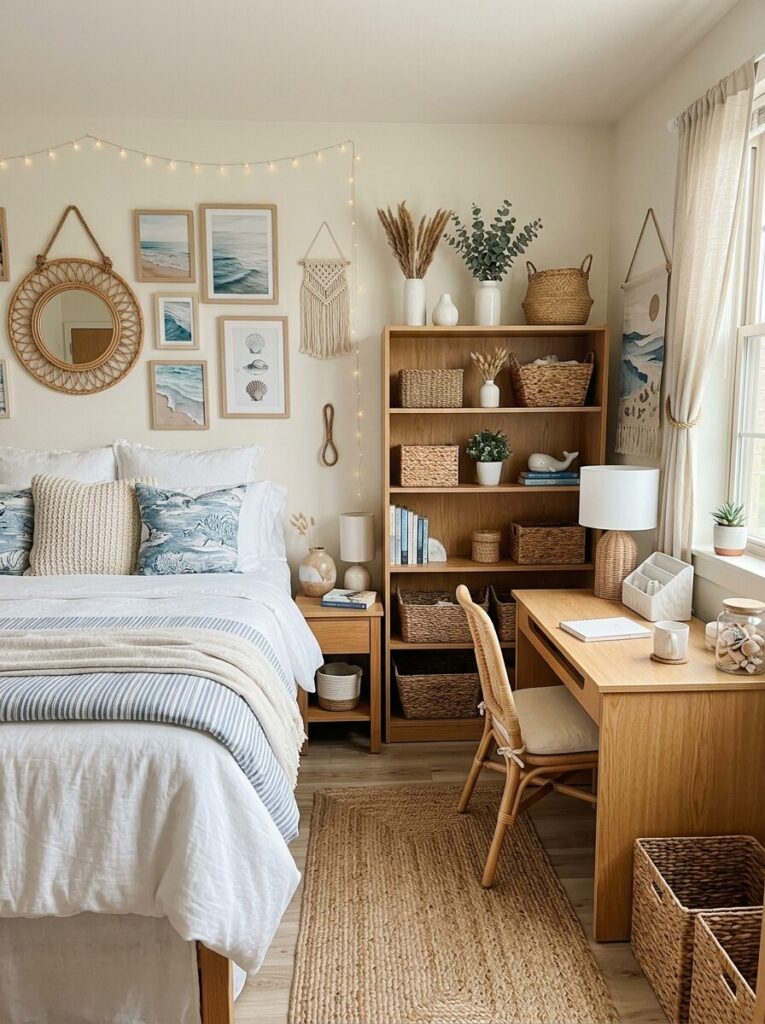 Blue and White Dorm Room Ideas