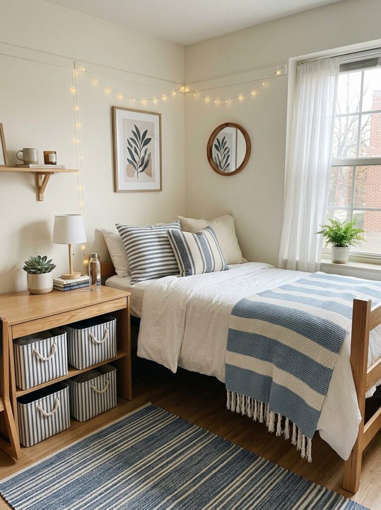Blue and White Dorm Room Ideas