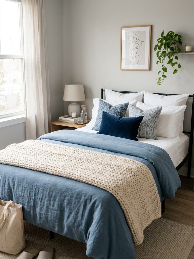 Blue and White Dorm Room Ideas