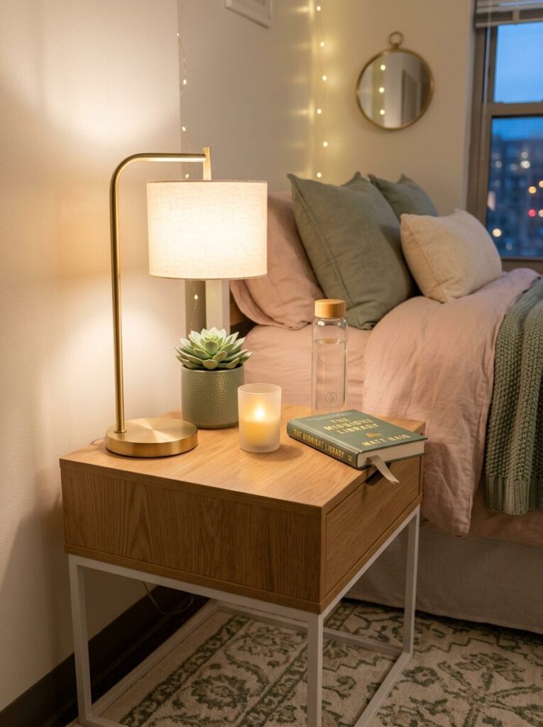 Pink and Green Dorm Room