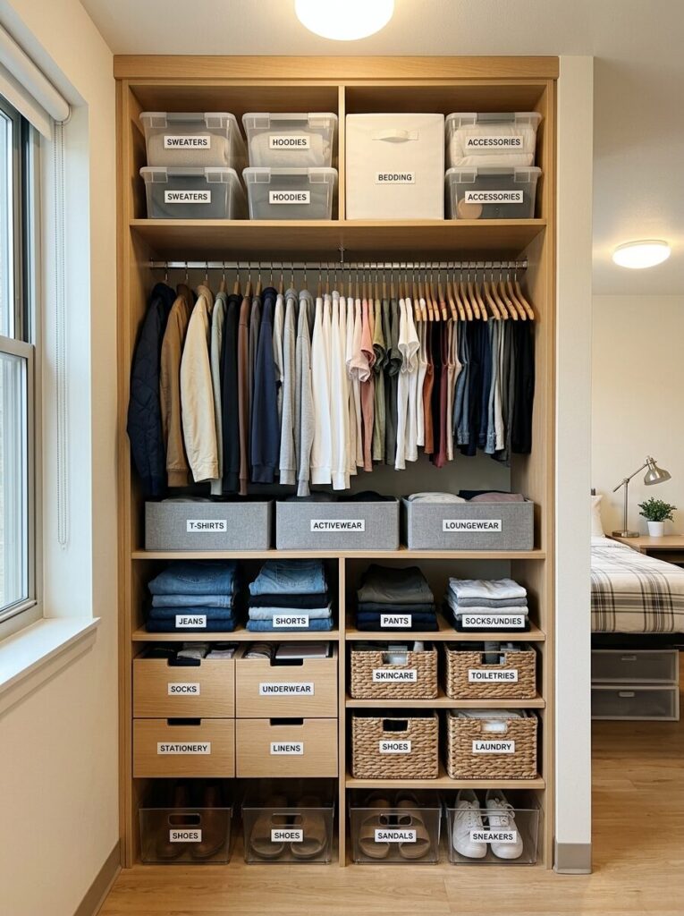 Dorm Closet Organization Ideas