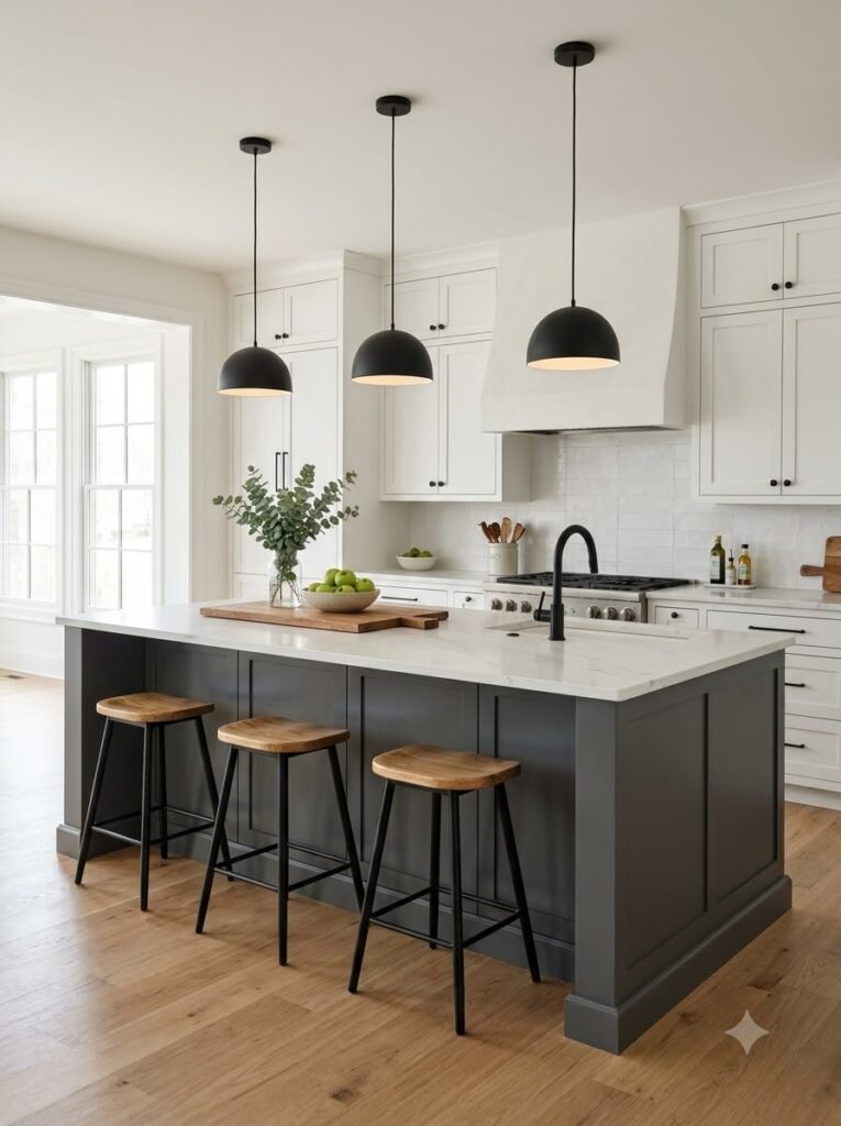 Monochrome Kitchen Island Ideas